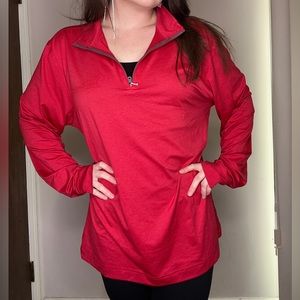 Octane Raceway Red Quarter Zip Pullover Unisex Lightweight Jacket Size Large NEW